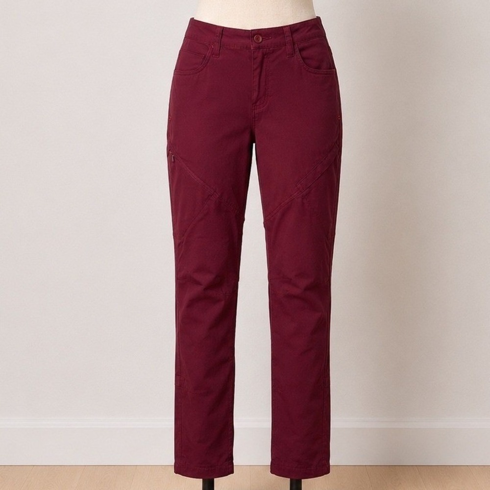 Toad&Co Womens Mission Ridge Pants Size 6 Burgundy Organic Cotton Hiking Travel